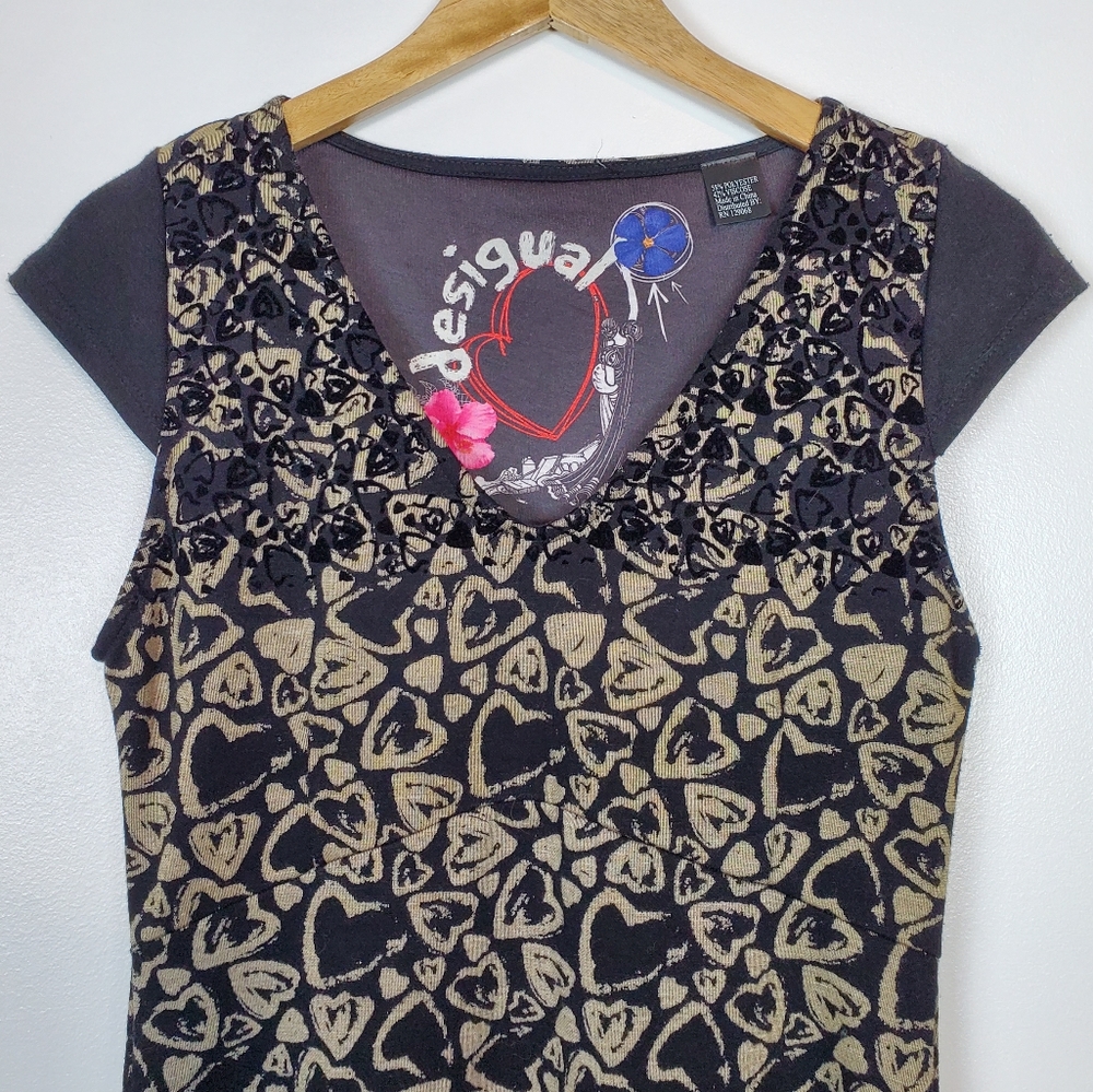 Desigual heart pattern dress LIKE NEW - Picture 3 of 5